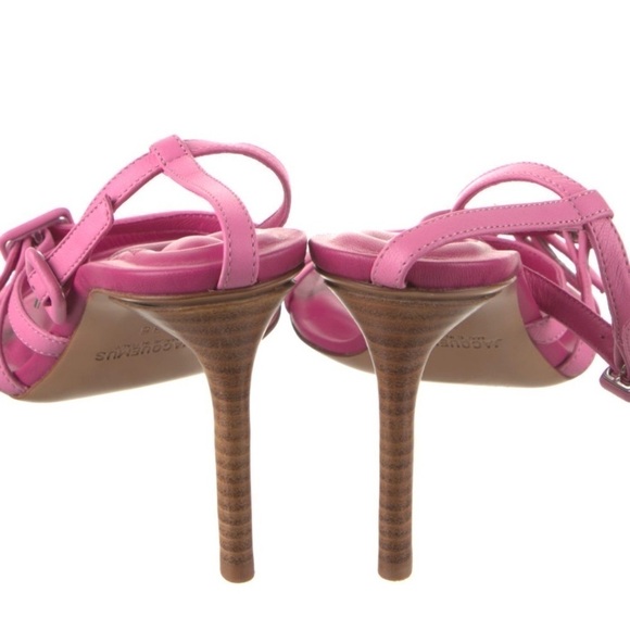 JACQUEMUS Bubblegum Pink Calf Leather Carmague Sandals Size 36 New in Box NWT - Picture 12 of 14